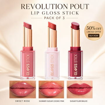 Revolution Pout Lip Gloss Stick – Glossy Color, All Day Confidence – Lipstick + Gloss in One Stroke – Multi-Use for Lips, Cheeks & Eyes