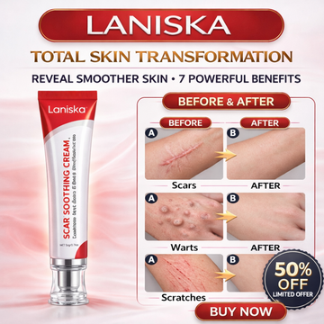 Laniska Scar Soothing Cream | 7-in-1 Skin Repair with Argan Oil, Shea Butter, Vitamin E & Hyaluronic Acid | Fades Scars, Warts & Scratches, Deep Hydration