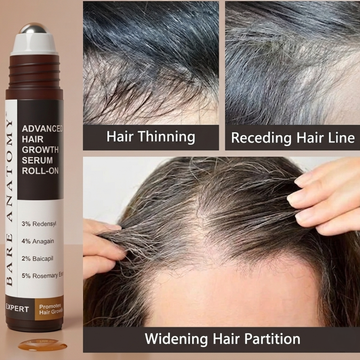Bare Anatomy Advanced Hair Growth Serum Roll-On | 3% Redensyl + 4% Anagain + 2% Baicapil + 5% Rosemary | Reduces Hair Fall, Activates Growth & Strengthens Roots